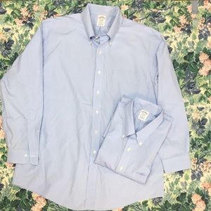 2 Brooks Brothers Regent Orig Polo Shirts Blue Micro Houndstooth Size 17.5-34